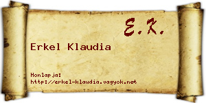 Erkel Klaudia névjegykártya